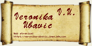 Veronika Ubavić vizit kartica